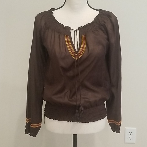 Miley Cyrus & Max Azria Tops - Miley Cyrus Peasant Blouse